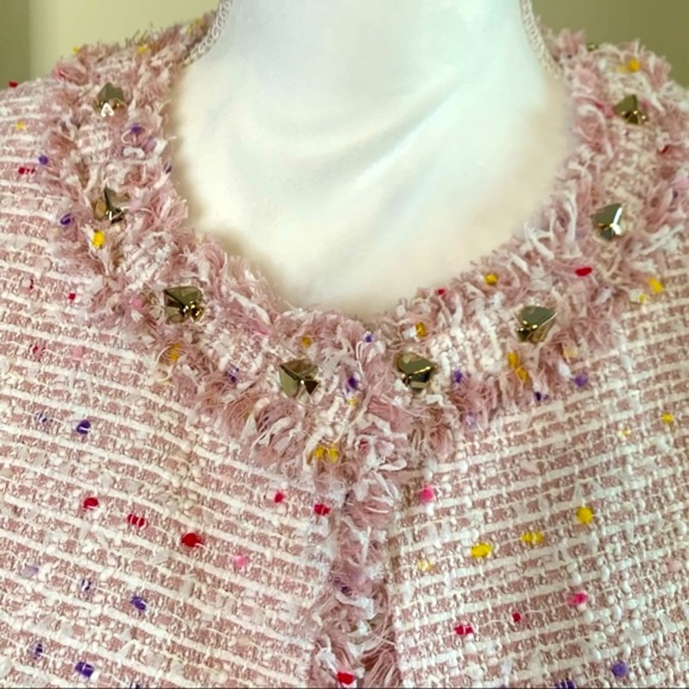 Kate Spade Tweed Coat - pink multi colored - oumu1205 / NWT - Picture 3 of 13